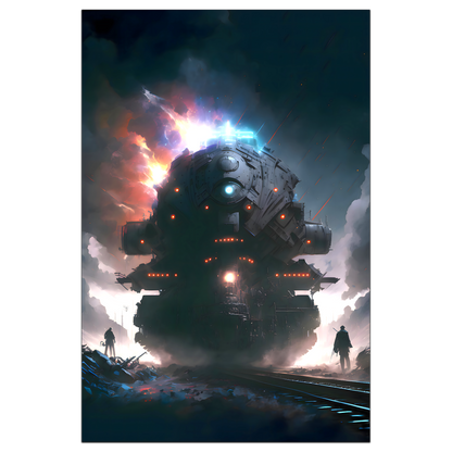 Wasteland Train Poster – The Voidstalker | Awe-Inspiring Wall Art for Sci-Fi & Fantasy Train Enthusiasts | Unique and Exclusive Artwork