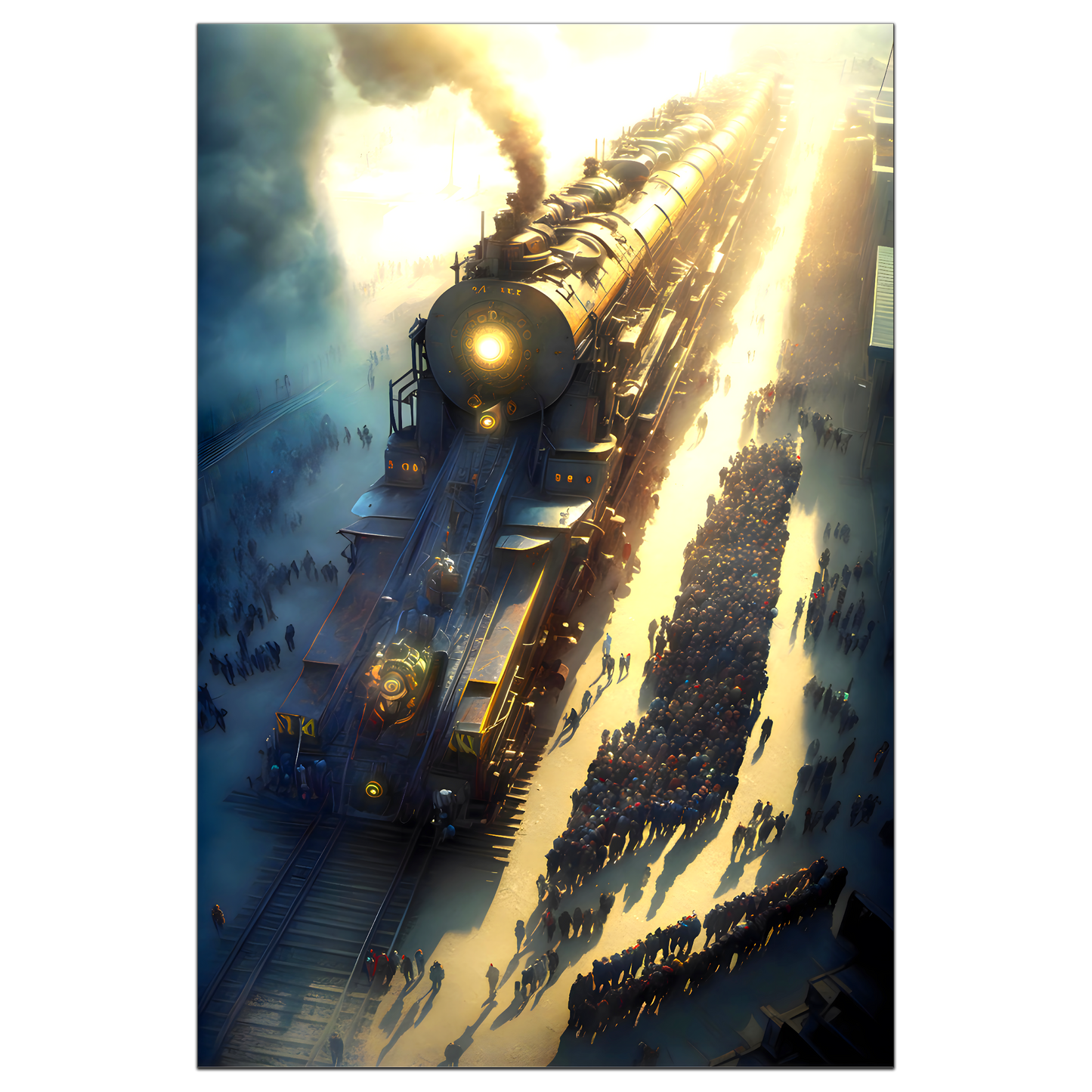Steampunk Train Poster – Behemoth Boy | Awe-Inspiring Wall Art for Sci-Fi & Fantasy Train Enthusiasts | Unique and Exclusive Artwork