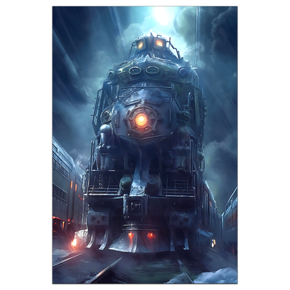 Post-Apocalyptic Train Poster – Winterborn Thunderheart | Awe-Inspiring Wall Art for Sci-Fi & Fantasy Train Enthusiasts | Unique and Exclusive Artwork