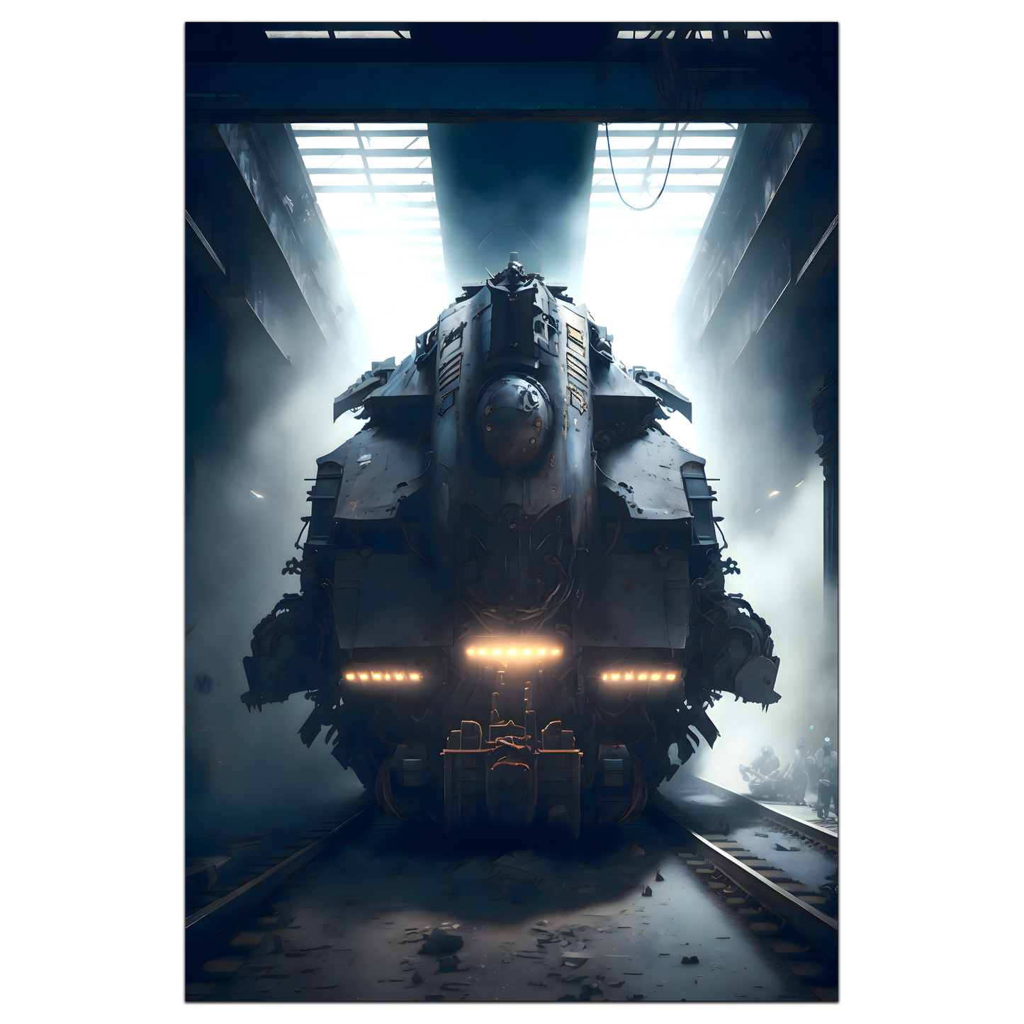 Diesel Train Poster – Aeternum Custos | Awe-Inspiring Wall Art for Sci-Fi & Fantasy Train Enthusiasts | Unique and Exclusive Artwork