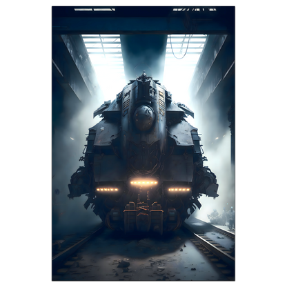 Diesel Train Poster – Aeternum Custos | Awe-Inspiring Wall Art for Sci-Fi & Fantasy Train Enthusiasts | Unique and Exclusive Artwork