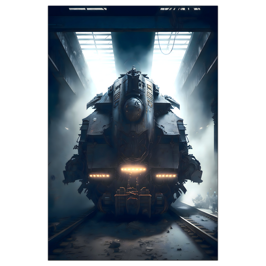 Diesel Train Poster – Aeternum Custos | Awe-Inspiring Wall Art for Sci-Fi & Fantasy Train Enthusiasts | Unique and Exclusive Artwork
