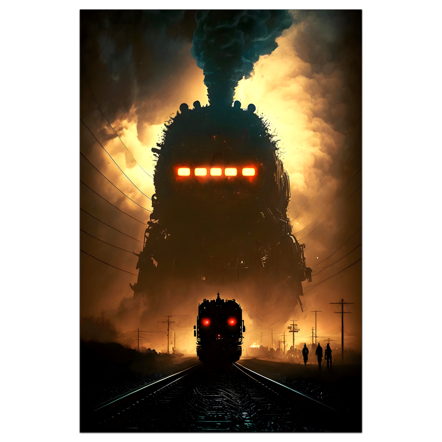 Post-Apocalyptic Train Poster – The Endbringer | Awe-Inspiring Wall Art for Sci-Fi & Fantasy Train Enthusiasts | Unique and Exclusive Artwork