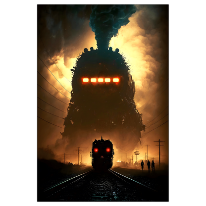 Post-Apocalyptic Train Poster – The Endbringer | Awe-Inspiring Wall Art for Sci-Fi & Fantasy Train Enthusiasts | Unique and Exclusive Artwork