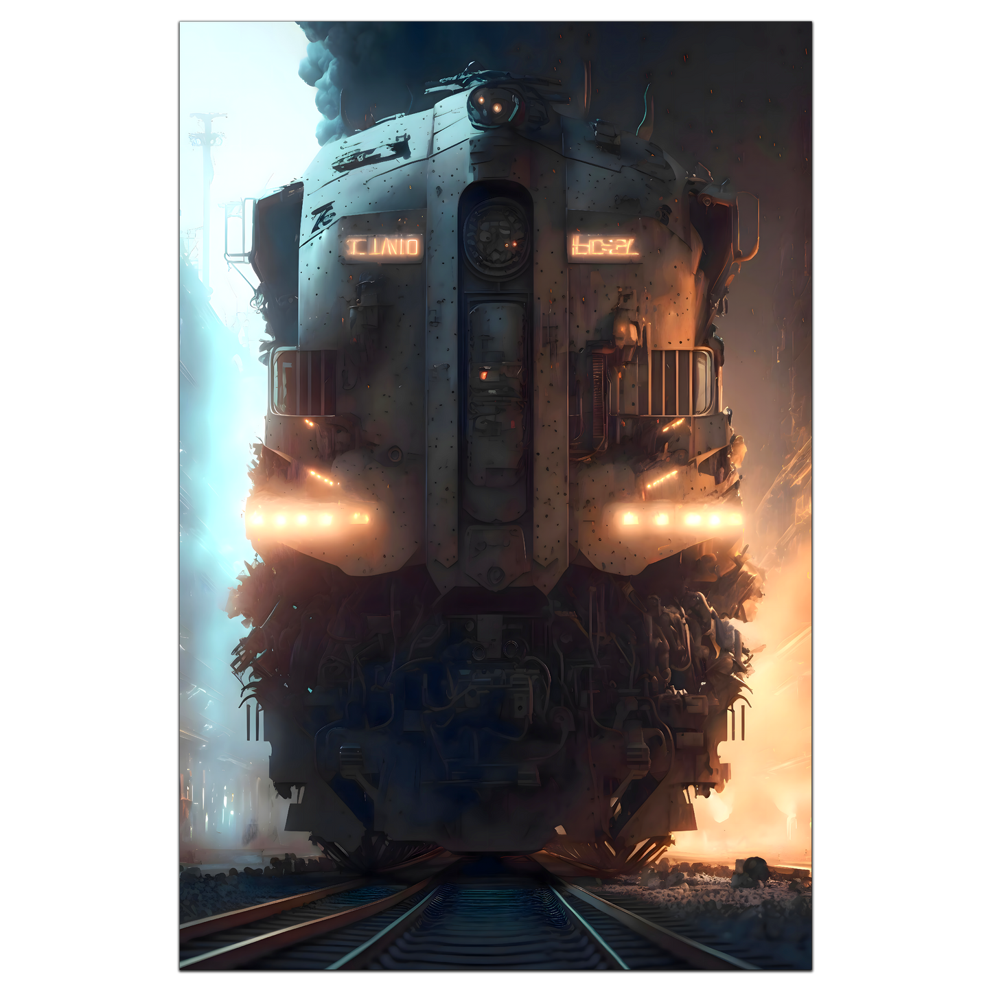Diesel Train Poster – Warhound Mk IV | Awe-Inspiring Wall Art for Sci-Fi & Fantasy Train Enthusiasts | Unique and Exclusive Artwork