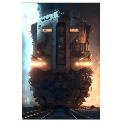 Diesel Train Poster – Warhound Mk IV | Awe-Inspiring Wall Art for Sci-Fi & Fantasy Train Enthusiasts | Unique and Exclusive Artwork