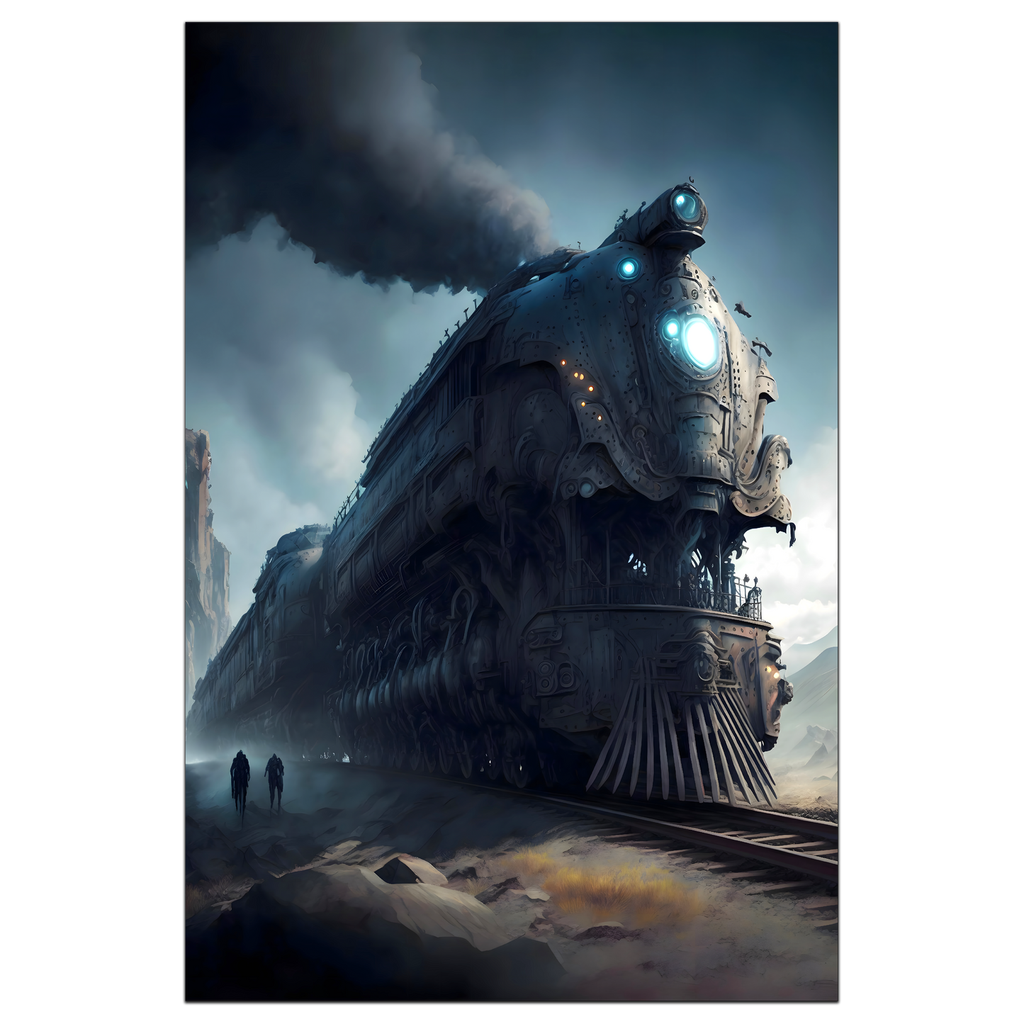 Dystopia Train Poster – Titanforge Paladin | Awe-Inspiring Wall Art for Sci-Fi & Fantasy Train Enthusiasts | Unique and Exclusive Artwork