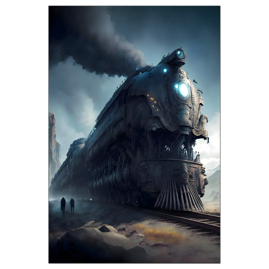 Dystopia Train Poster – Titanforge Paladin | Awe-Inspiring Wall Art for Sci-Fi & Fantasy Train Enthusiasts | Unique and Exclusive Artwork