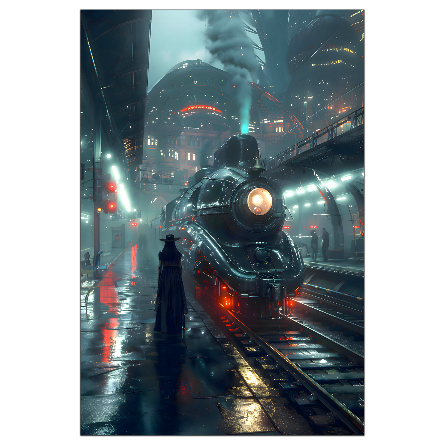 Dystopia Train Poster – Solarwind Express | Awe-Inspiring Wall Art for Sci-Fi & Fantasy Train Enthusiasts | Unique and Exclusive Artwork