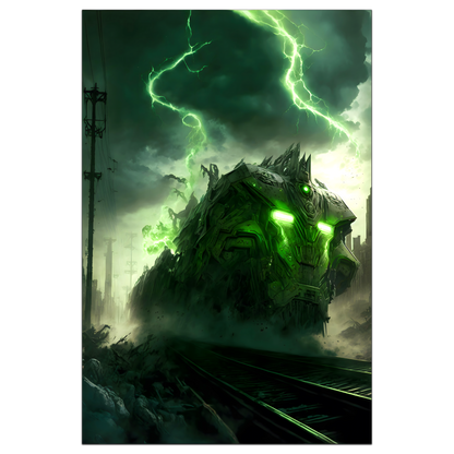 Zombie Train Poster – Wraithstorm Oppressor | Awe-Inspiring Wall Art for Sci-Fi & Fantasy Train Enthusiasts | Unique and Exclusive Artwork
