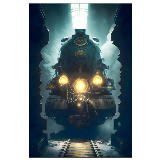 Diesel Train Poster – Tempus Imperator | Awe-Inspiring Wall Art for Sci-Fi & Fantasy Train Enthusiasts | Unique and Exclusive Artwork
