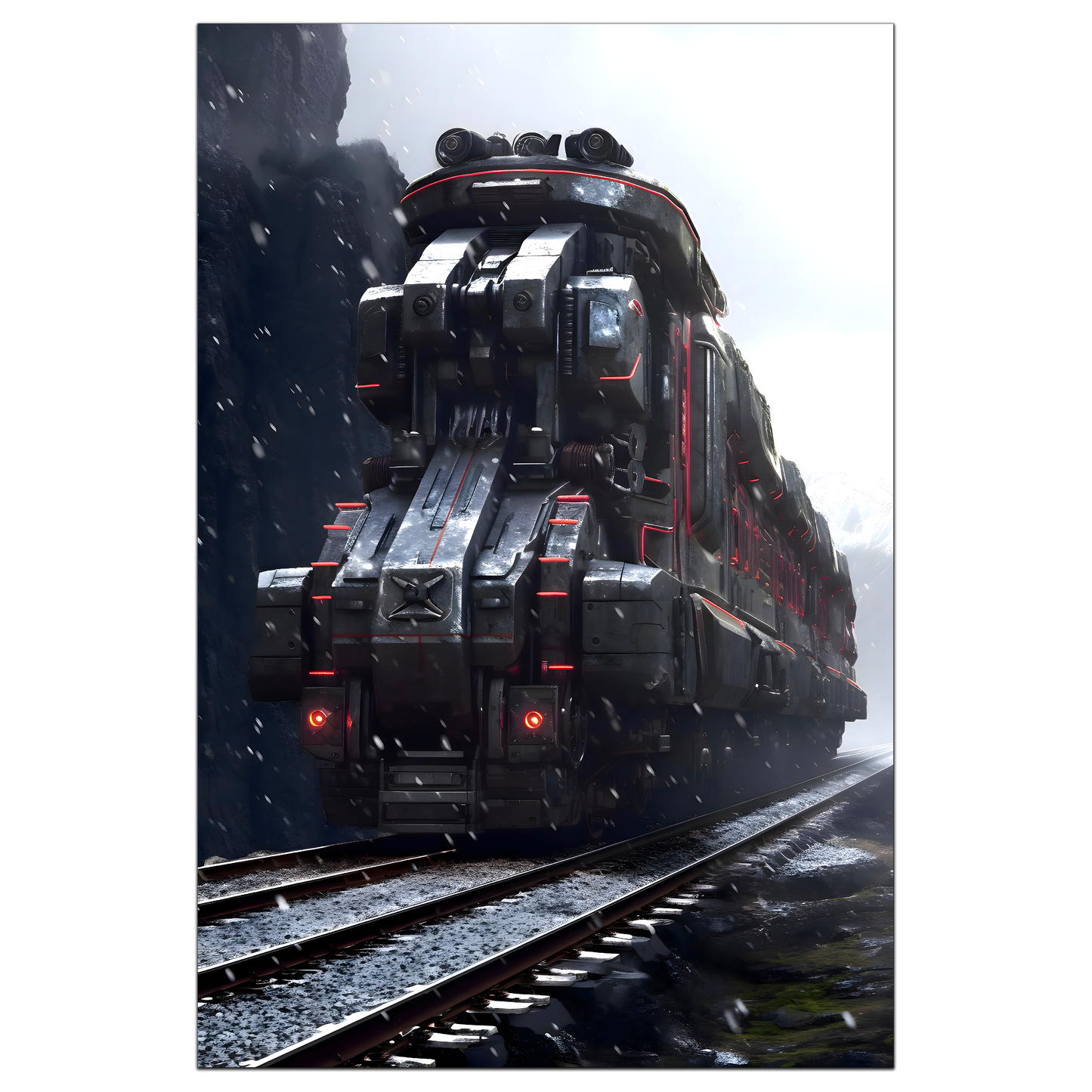 Dystopia Train Poster – Ironridge Bastion | Awe-Inspiring Wall Art for Sci-Fi & Fantasy Train Enthusiasts | Unique and Exclusive Artwork