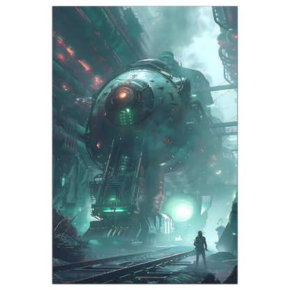 Cyberpunk Train Poster – Epitome One | Awe-Inspiring Wall Art for Sci-Fi & Fantasy Train Enthusiasts | Unique and Exclusive Artwork