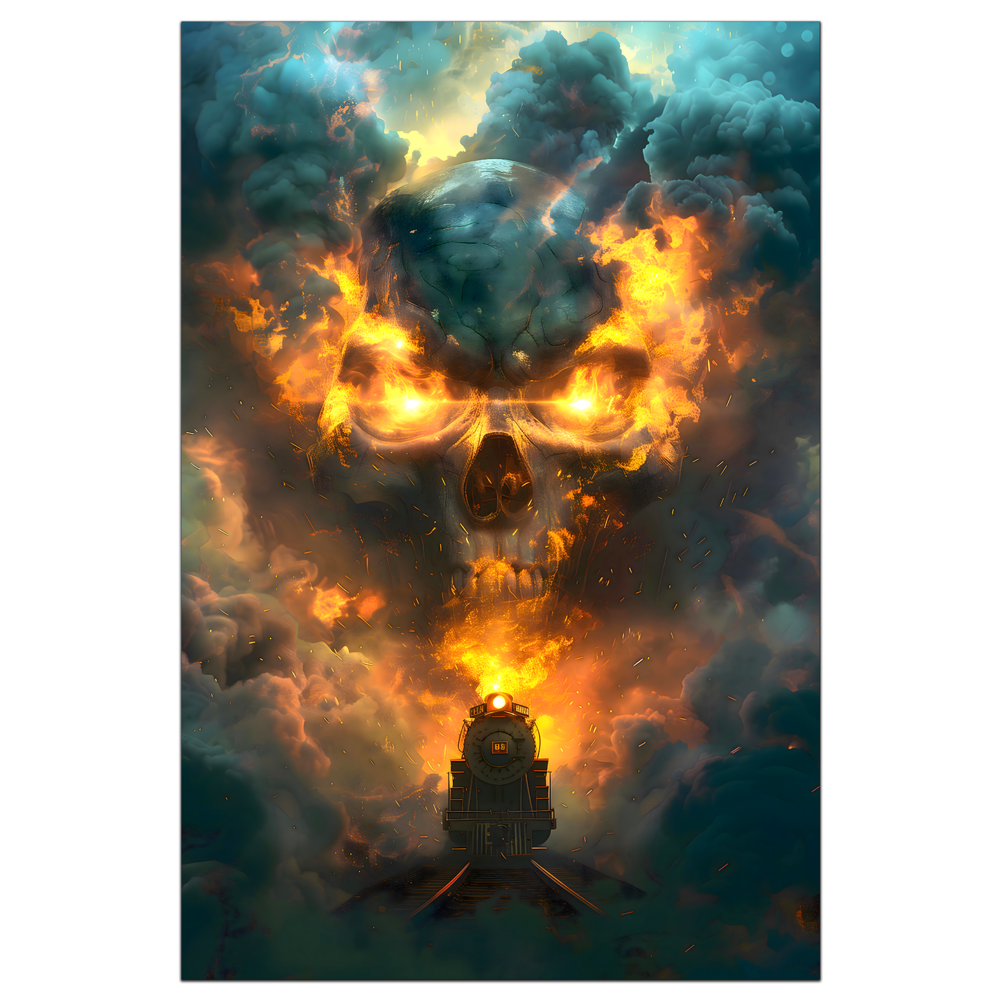 Fantasy Train Poster – Oblivion Express | Awe-Inspiring Wall Art for Sci-Fi & Fantasy Train Enthusiasts | Unique and Exclusive Artwork