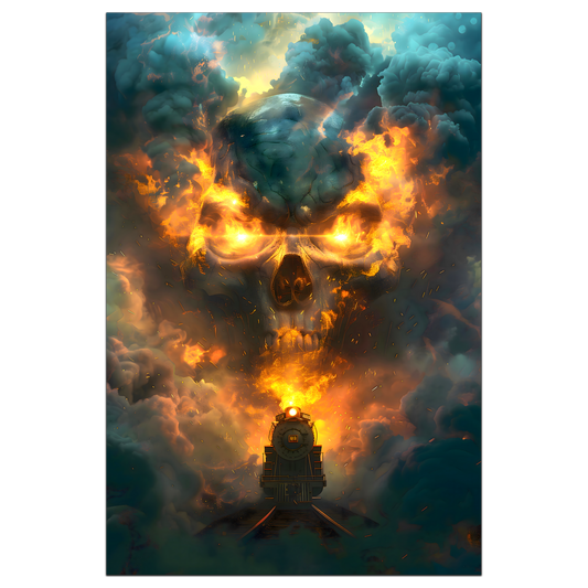 Fantasy Train Poster – Oblivion Express | Awe-Inspiring Wall Art for Sci-Fi & Fantasy Train Enthusiasts | Unique and Exclusive Artwork
