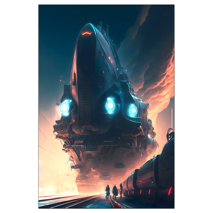 Cyberpunk Train Poster – Hyperion Elysian Metrocore | Awe-Inspiring Wall Art for Sci-Fi & Fantasy Train Enthusiasts | Unique and Exclusive Artwork