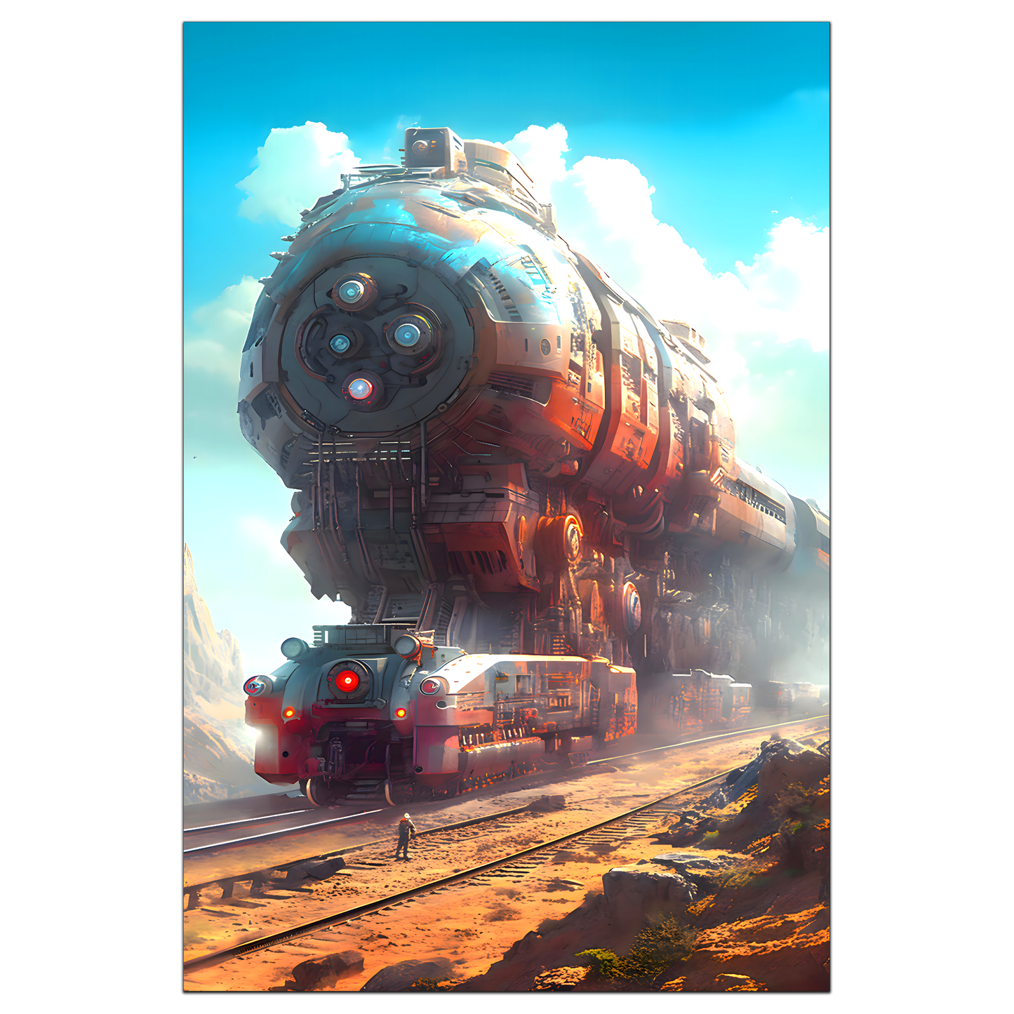 Post-Apocalyptic Train Poster – Arcanum Carrier | Awe-Inspiring Wall Art for Sci-Fi & Fantasy Train Enthusiasts | Unique and Exclusive Artwork