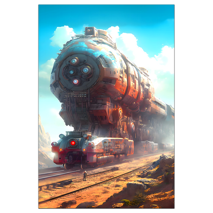 Post-Apocalyptic Train Poster – Arcanum Carrier | Awe-Inspiring Wall Art for Sci-Fi & Fantasy Train Enthusiasts | Unique and Exclusive Artwork