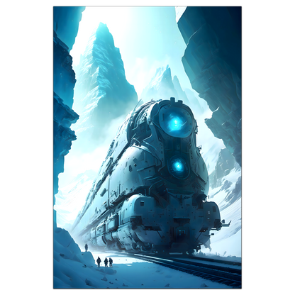 Post-Apocalyptic Train Poster – Icebreaker | Awe-Inspiring Wall Art for Sci-Fi & Fantasy Train Enthusiasts | Unique and Exclusive Artwork