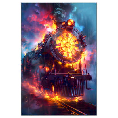 Steampunk Train Poster – Eternal Engine | Awe-Inspiring Wall Art for Sci-Fi & Fantasy Train Enthusiasts | Unique and Exclusive Artwork