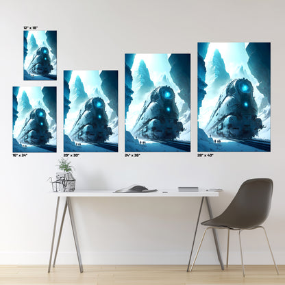 Post-Apocalyptic Train Poster – Icebreaker | Awe-Inspiring Wall Art for Sci-Fi & Fantasy Train Enthusiasts | Unique and Exclusive Artwork