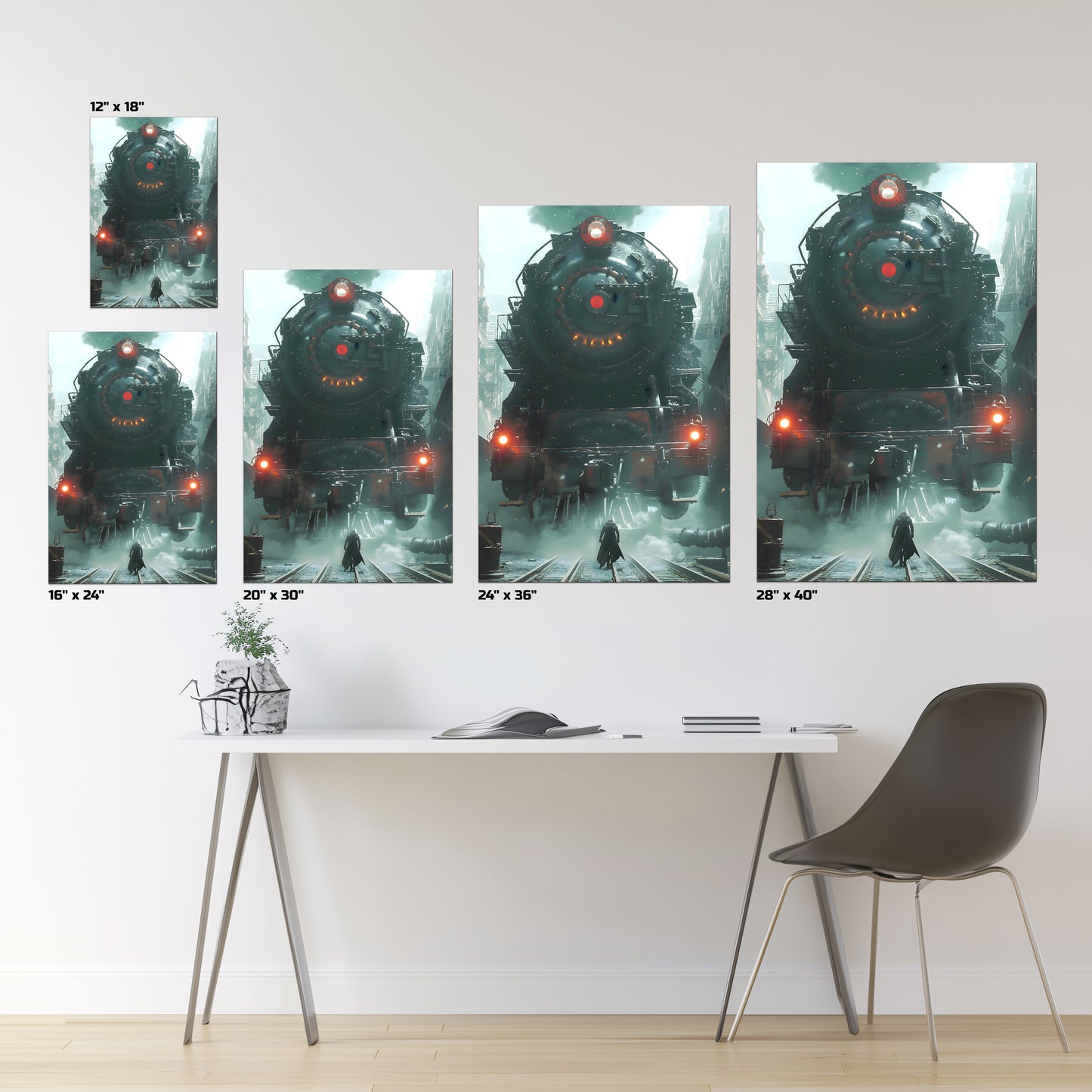 Dystopia Train Poster – Iron Predator | Awe-Inspiring Wall Art for Sci-Fi & Fantasy Train Enthusiasts | Unique and Exclusive Artwork