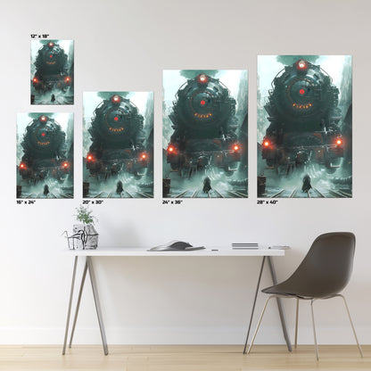 Dystopia Train Poster – Iron Predator | Awe-Inspiring Wall Art for Sci-Fi & Fantasy Train Enthusiasts | Unique and Exclusive Artwork