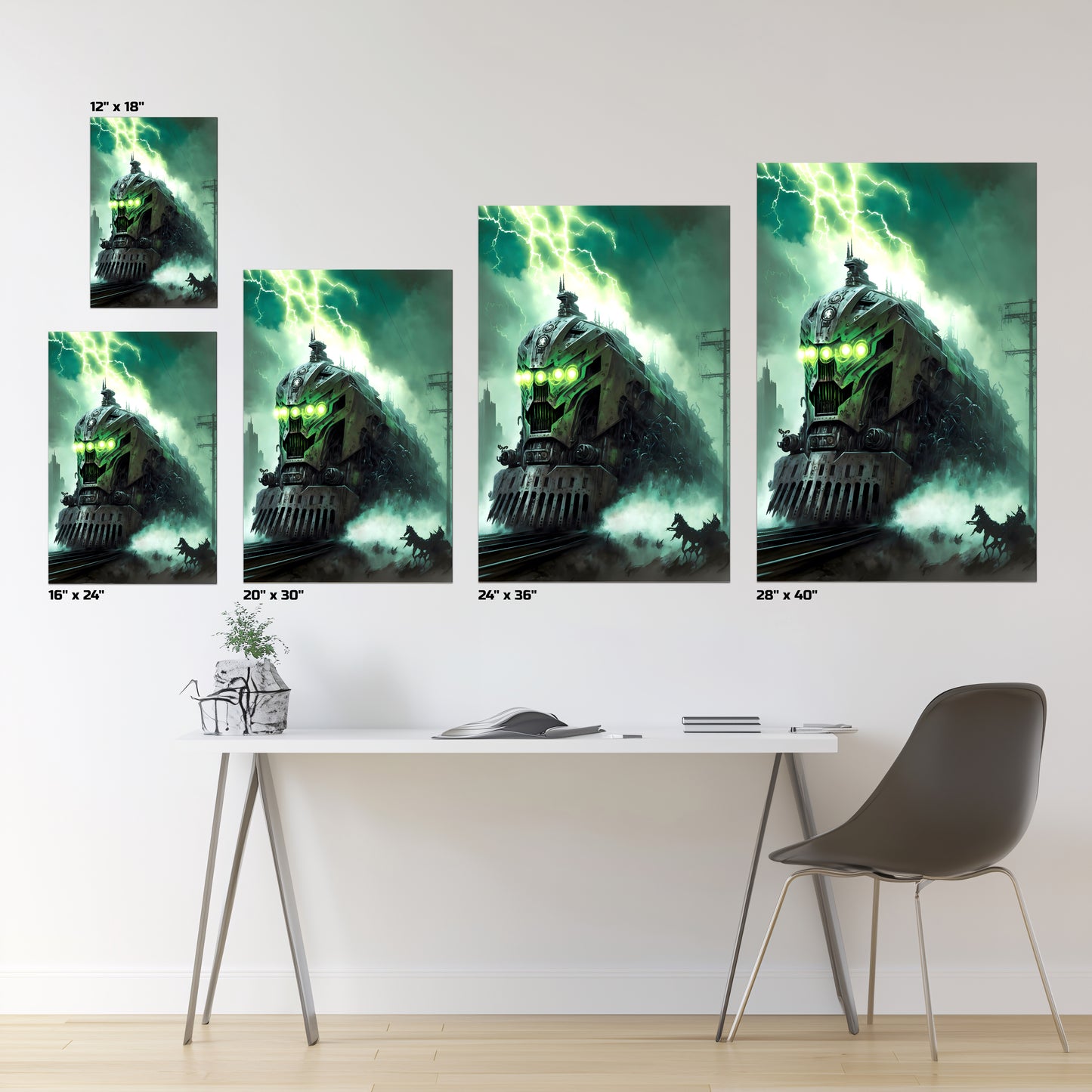 Zombie Train Poster – Hellforge Executor | Awe-Inspiring Wall Art for Sci-Fi & Fantasy Train Enthusiasts | Unique and Exclusive Artwork