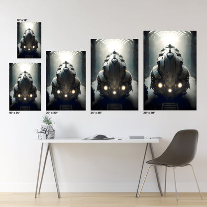 Diesel Train Poster – Chronos Magnus | Awe-Inspiring Wall Art for Sci-Fi & Fantasy Train Enthusiasts | Unique and Exclusive Artwork