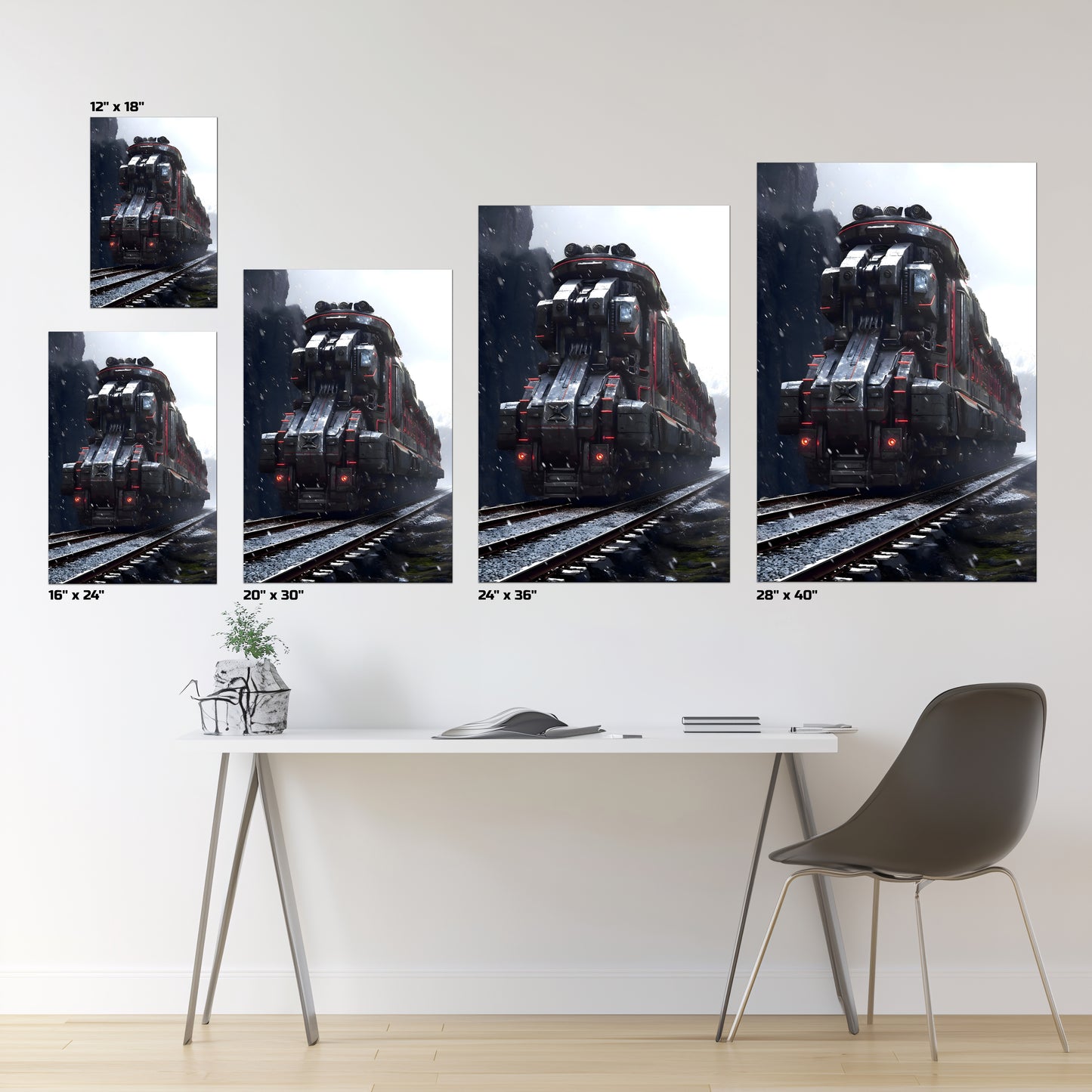 Dystopia Train Poster – Ironridge Bastion | Awe-Inspiring Wall Art for Sci-Fi & Fantasy Train Enthusiasts | Unique and Exclusive Artwork