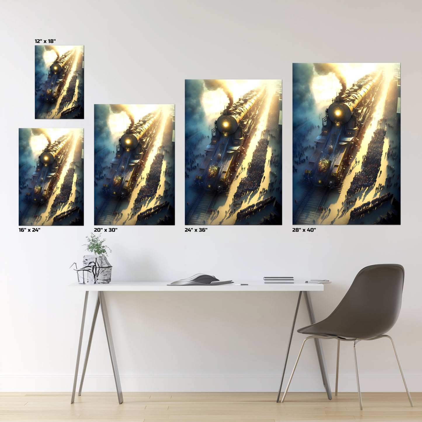 Steampunk Train Poster – Behemoth Boy | Awe-Inspiring Wall Art for Sci-Fi & Fantasy Train Enthusiasts | Unique and Exclusive Artwork