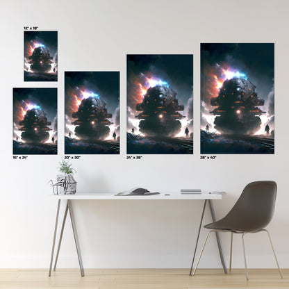 Wasteland Train Poster – The Voidstalker | Awe-Inspiring Wall Art for Sci-Fi & Fantasy Train Enthusiasts | Unique and Exclusive Artwork