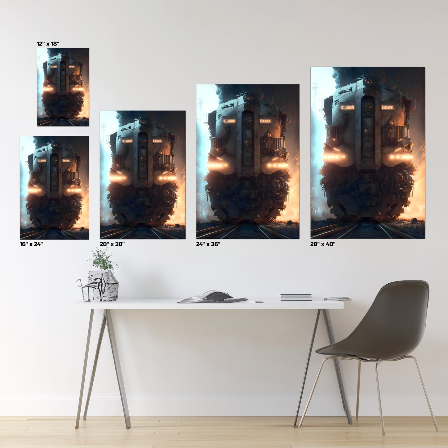 Diesel Train Poster – Warhound Mk IV | Awe-Inspiring Wall Art for Sci-Fi & Fantasy Train Enthusiasts | Unique and Exclusive Artwork