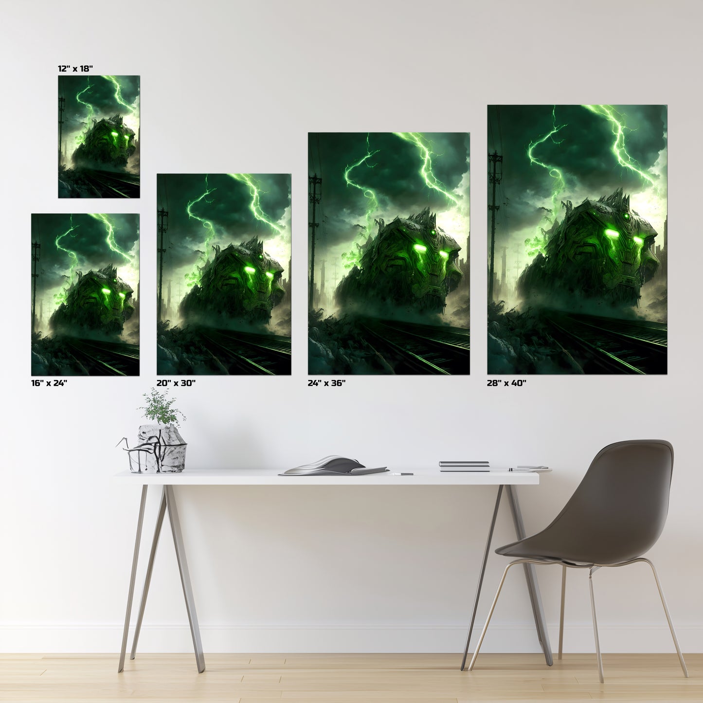 Zombie Train Poster – Wraithstorm Oppressor | Awe-Inspiring Wall Art for Sci-Fi & Fantasy Train Enthusiasts | Unique and Exclusive Artwork