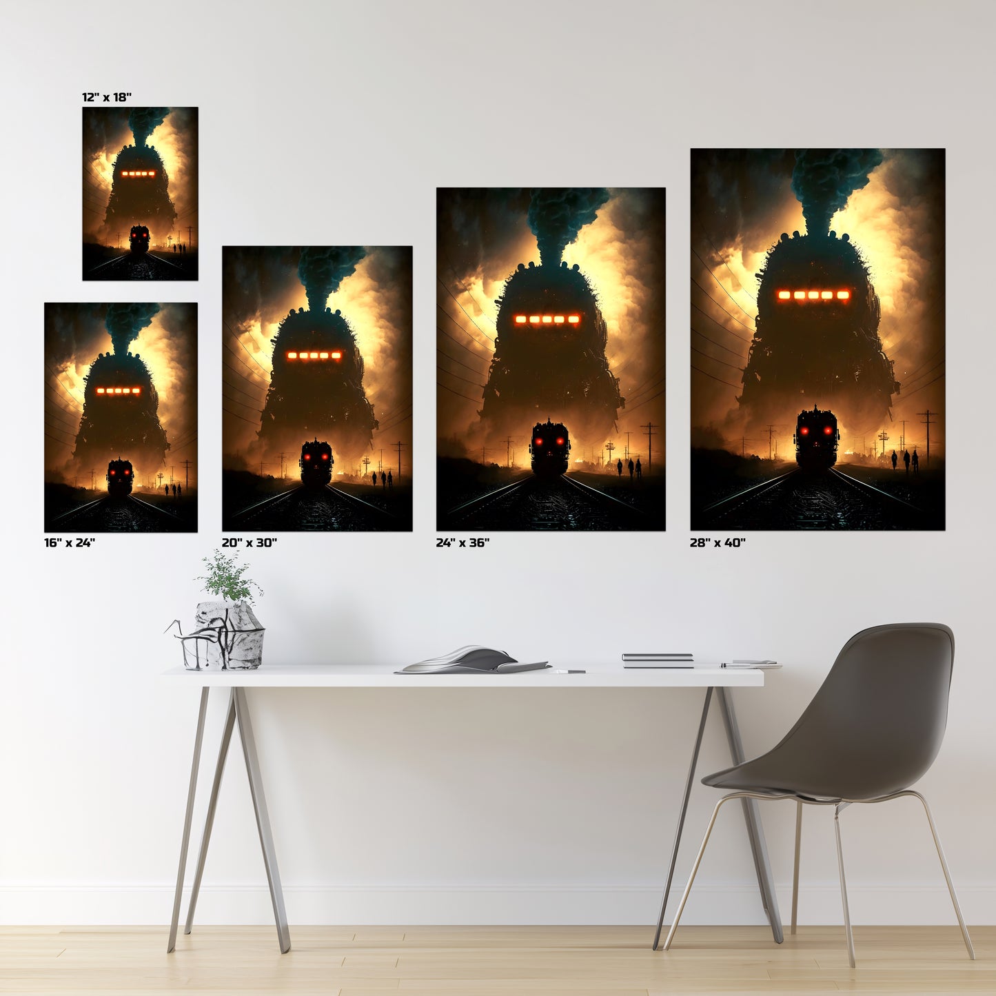 Post-Apocalyptic Train Poster – The Endbringer | Awe-Inspiring Wall Art for Sci-Fi & Fantasy Train Enthusiasts | Unique and Exclusive Artwork