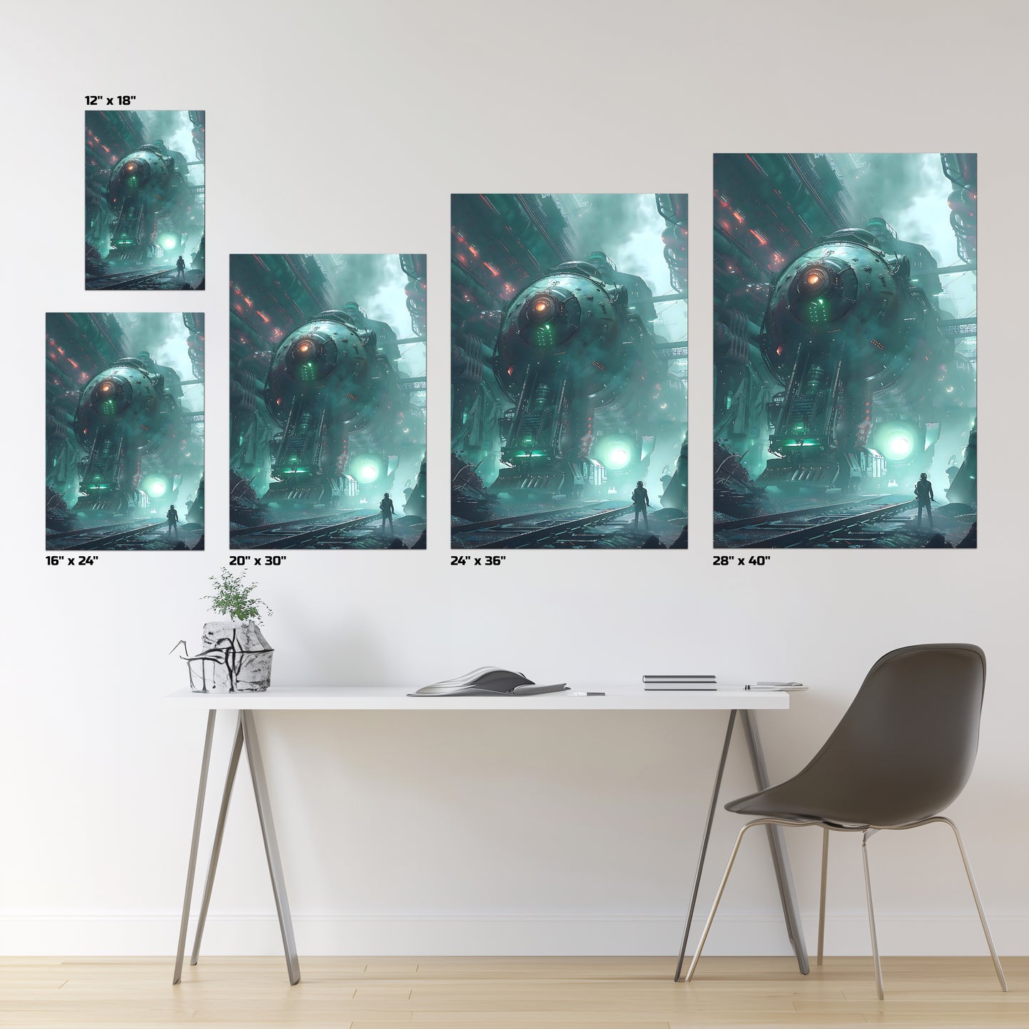 Cyberpunk Train Poster – Epitome One | Awe-Inspiring Wall Art for Sci-Fi & Fantasy Train Enthusiasts | Unique and Exclusive Artwork