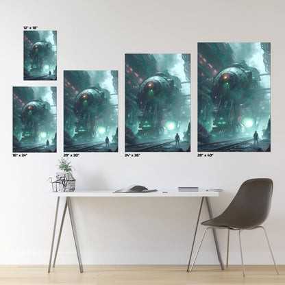 Cyberpunk Train Poster – Epitome One | Awe-Inspiring Wall Art for Sci-Fi & Fantasy Train Enthusiasts | Unique and Exclusive Artwork