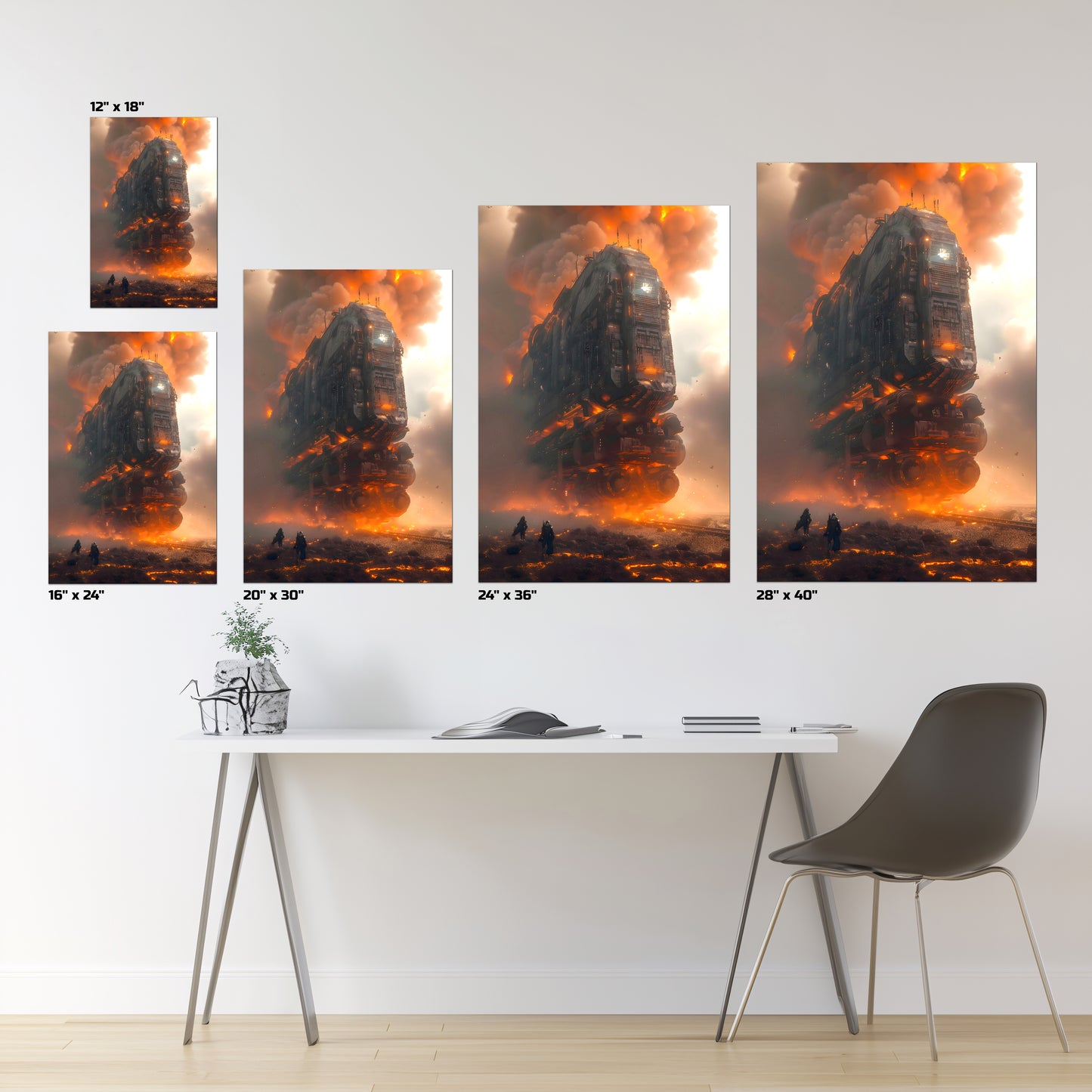 Wasteland Train Poster – Exodus Beta | Awe-Inspiring Wall Art for Sci-Fi & Fantasy Train Enthusiasts | Unique and Exclusive Artwork