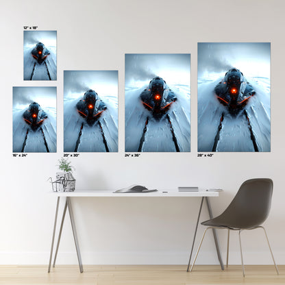 Cyberpunk Train Poster – The Demon's Dagger | Awe-Inspiring Wall Art for Sci-Fi & Fantasy Train Enthusiasts | Unique and Exclusive Artwork