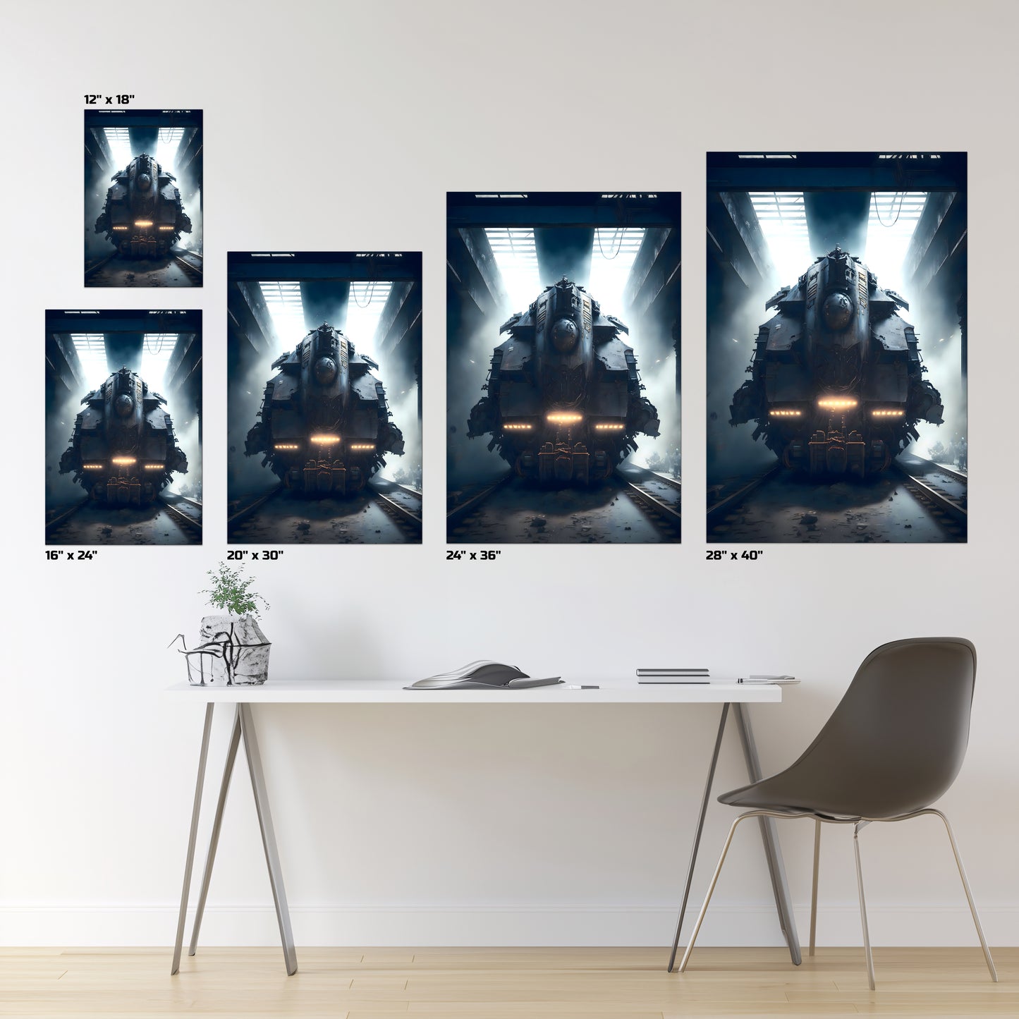 Diesel Train Poster – Aeternum Custos | Awe-Inspiring Wall Art for Sci-Fi & Fantasy Train Enthusiasts | Unique and Exclusive Artwork