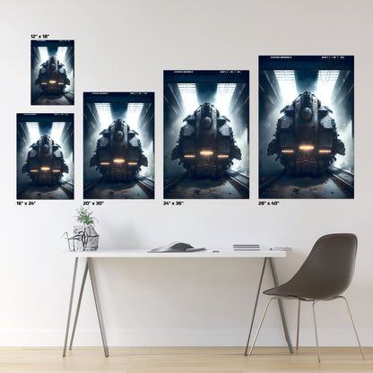 Diesel Train Poster – Aeternum Custos | Awe-Inspiring Wall Art for Sci-Fi & Fantasy Train Enthusiasts | Unique and Exclusive Artwork