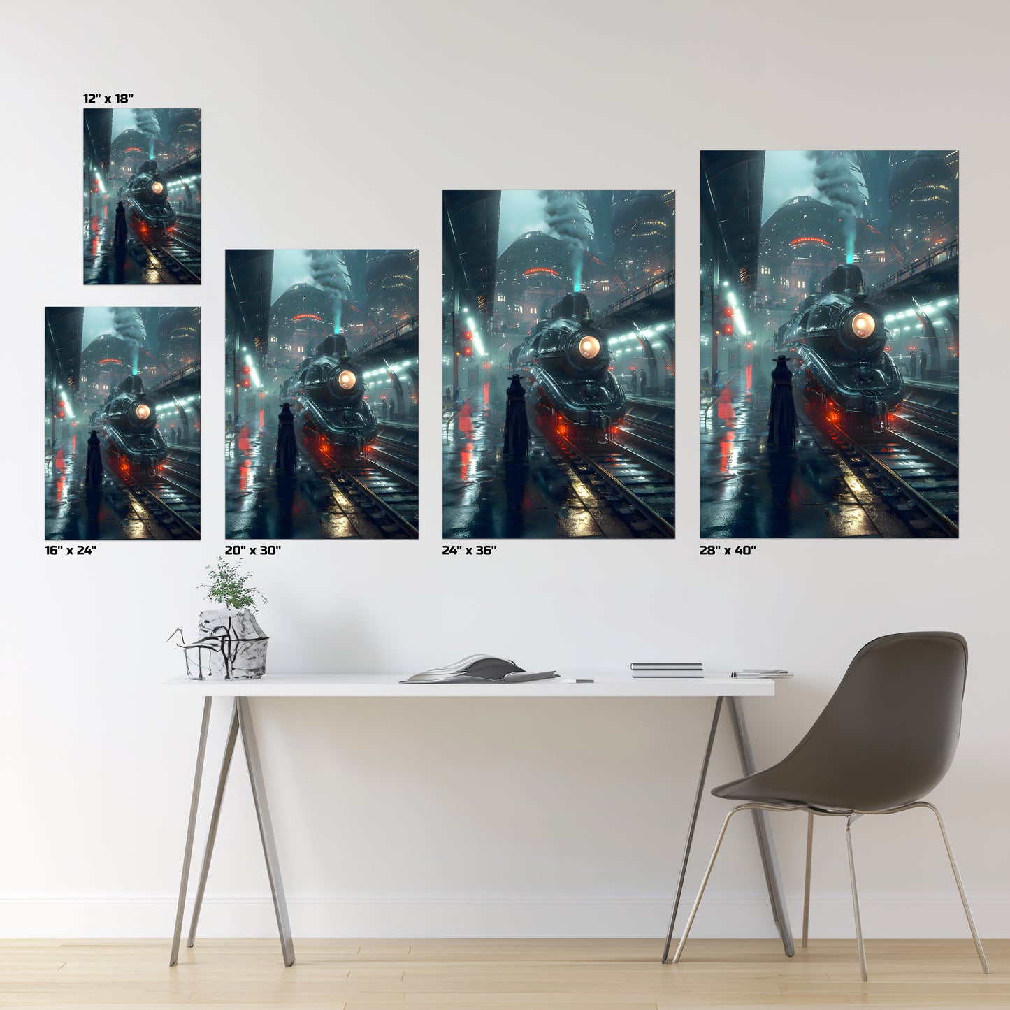 Dystopia Train Poster – Solarwind Express | Awe-Inspiring Wall Art for Sci-Fi & Fantasy Train Enthusiasts | Unique and Exclusive Artwork