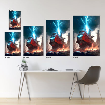 Wasteland Train Poster – Abaddon’s Wrath | Awe-Inspiring Wall Art for Sci-Fi & Fantasy Train Enthusiasts | Unique and Exclusive Artwork