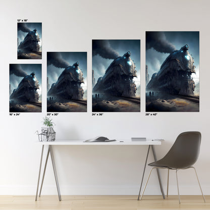 Dystopia Train Poster – Titanforge Paladin | Awe-Inspiring Wall Art for Sci-Fi & Fantasy Train Enthusiasts | Unique and Exclusive Artwork