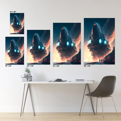 Cyberpunk Train Poster – Hyperion Elysian Metrocore | Awe-Inspiring Wall Art for Sci-Fi & Fantasy Train Enthusiasts | Unique and Exclusive Artwork